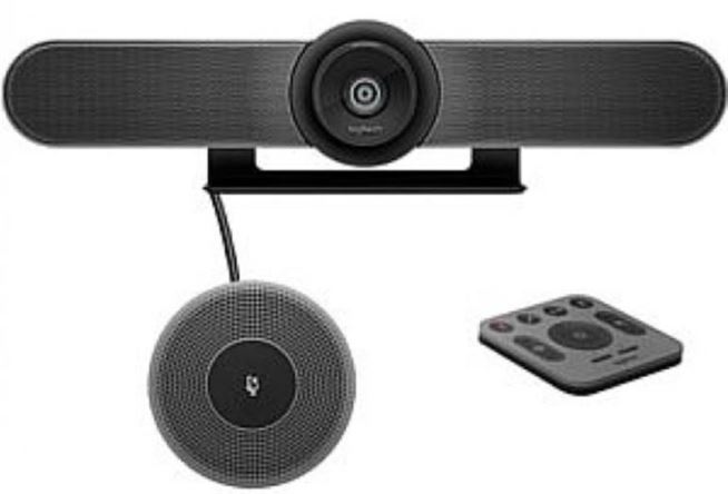 Logitech Meetup Kit - Sistema de Videoconferencia para salas pequeñas, considera micrófono de expansión a mesa